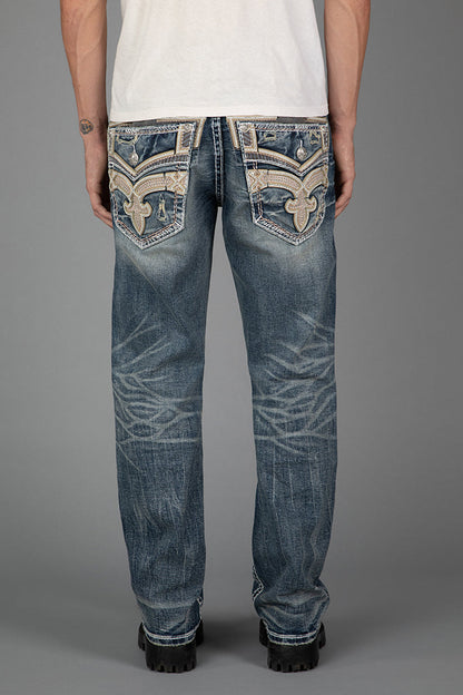 Eggplant Bootcut Jeans in Medium Blue