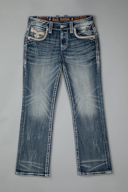 Eggplant Bootcut Jeans in Medium Blue
