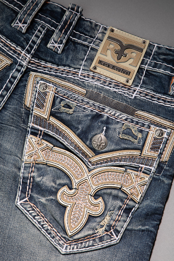Eggplant Bootcut Jeans in Medium Blue