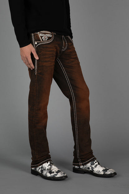 Ermias Straight Jeans in Dark Brown