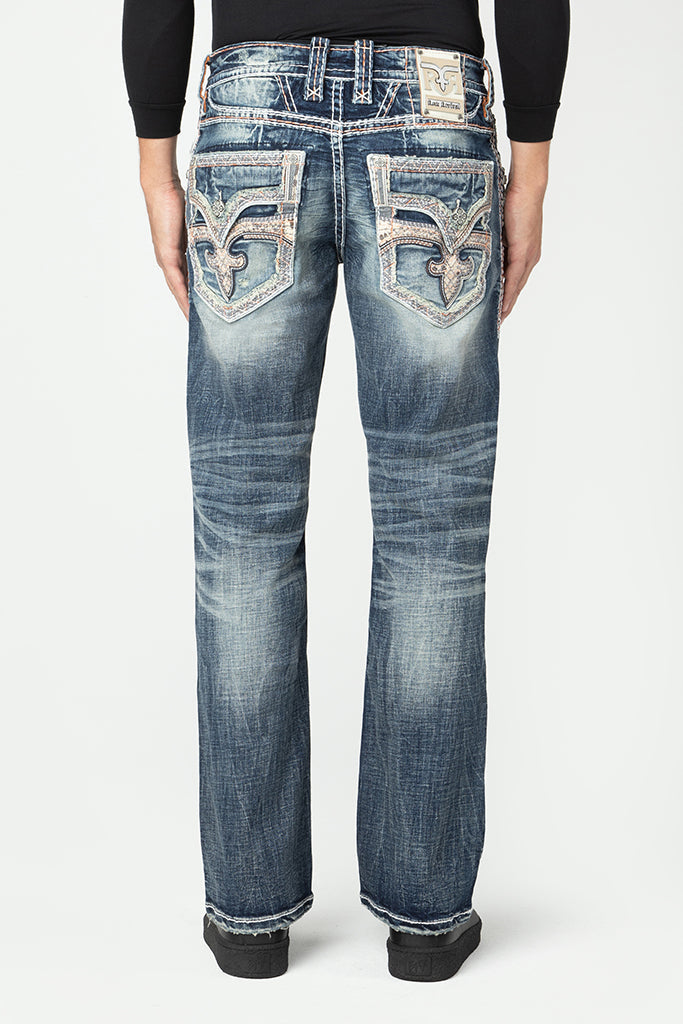 Zaid In Dark Blue Bootcut Jeans