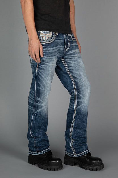 Zaid In Blue Bootcut Jeans