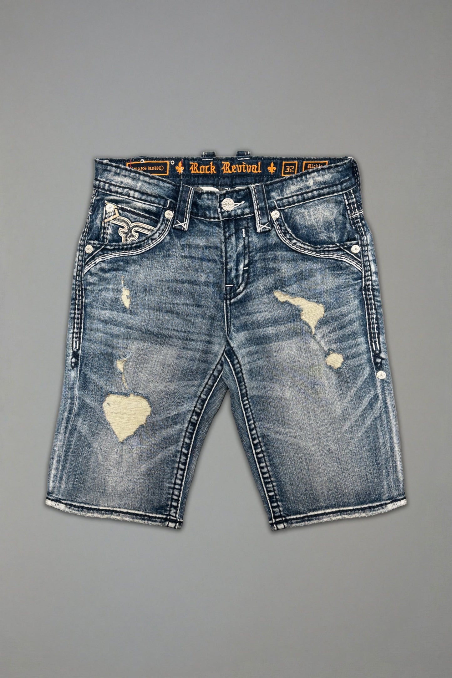 Richie Denim Shorts in Medium Blue