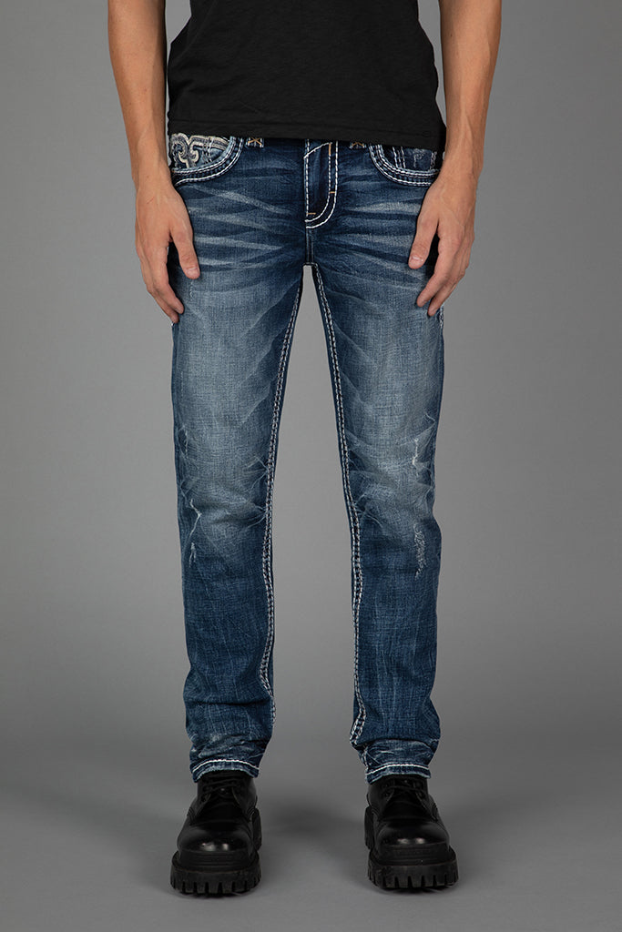 Karlo Alt Straight Jeans in Dark Blue