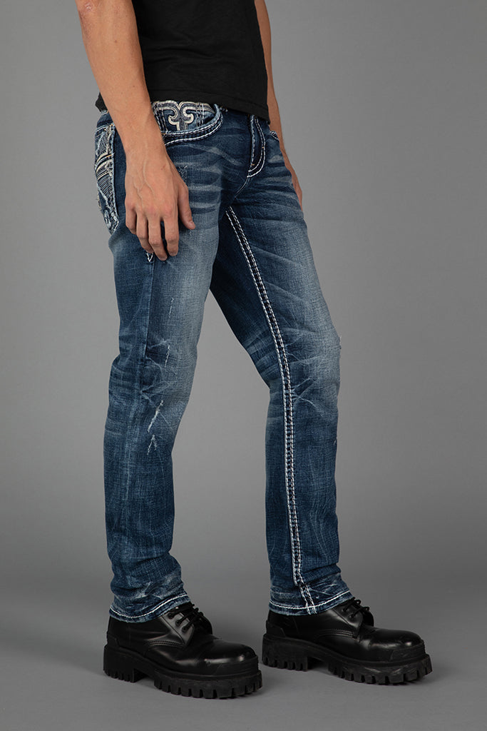 Karlo Alt Straight Jeans in Dark Blue