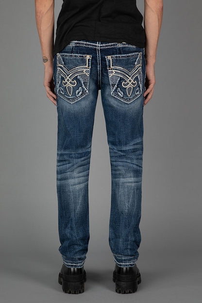 Karlo Alt Straight Jeans in Dark Blue