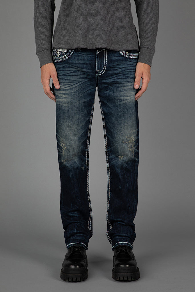 Justyn Straight Jeans in Dark Blue