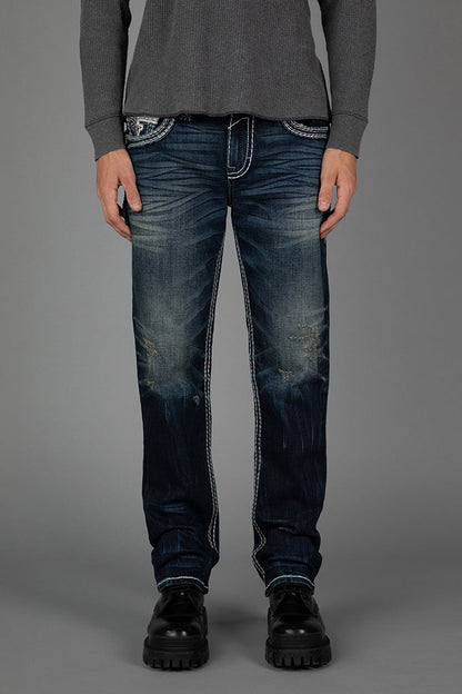 Justyn Straight Jeans in Dark Blue