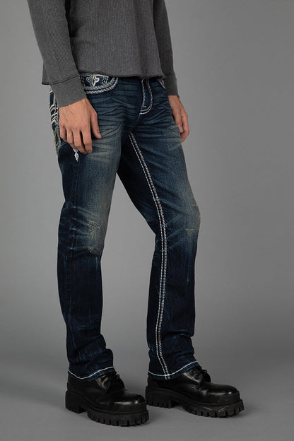 Justyn Straight Jeans in Dark Blue