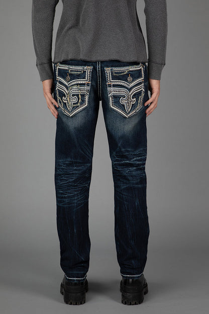 Justyn Straight Jeans in Dark Blue