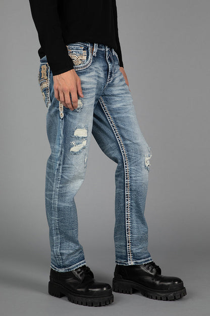 Micah Straight Jeans in Medium Wash