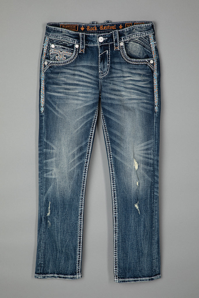 Isaiah Straight Jeans in Medium Blue