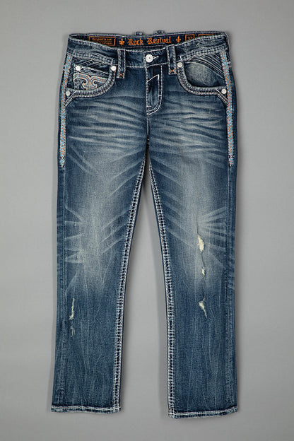 Isaiah Straight Jeans in Medium Blue