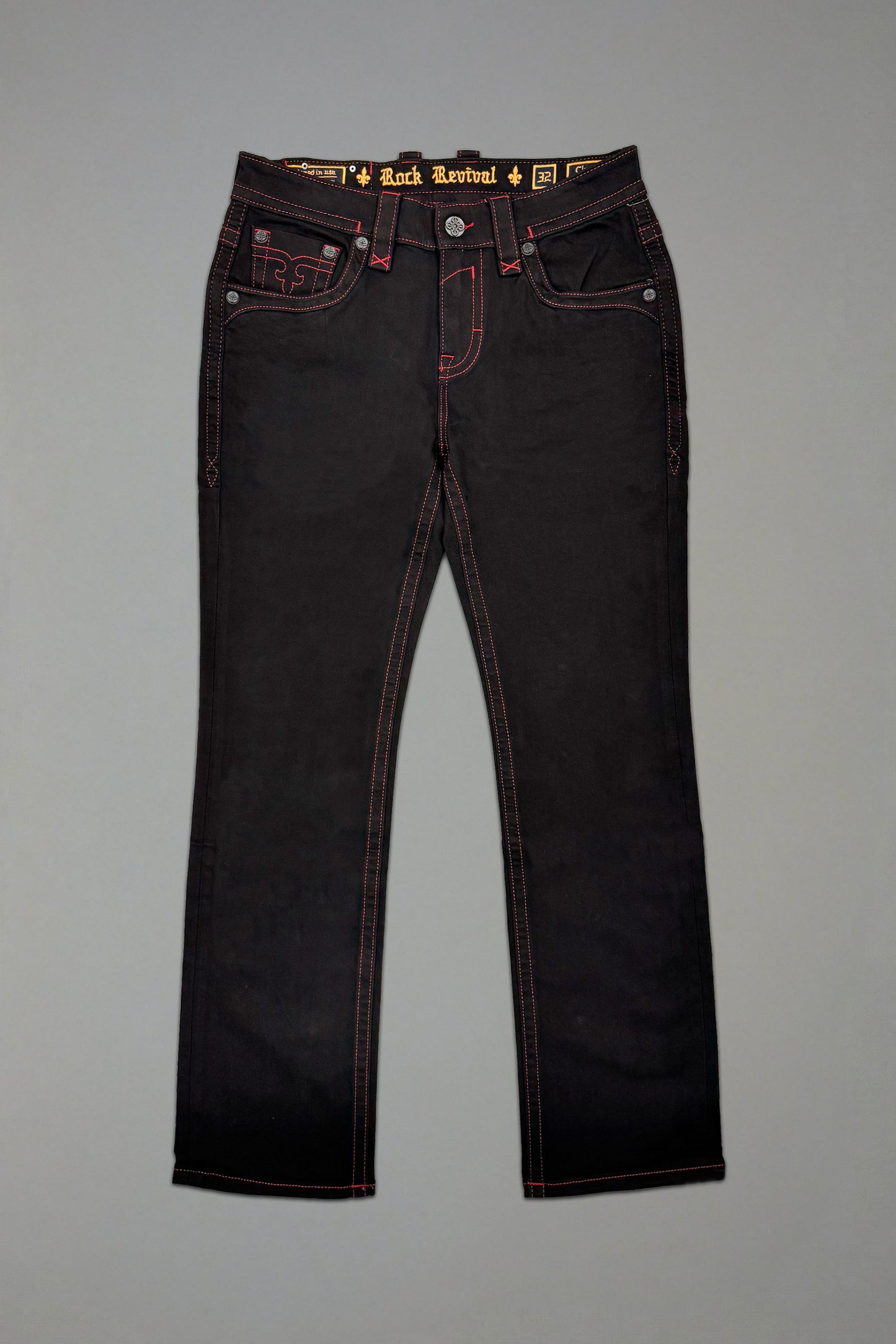 Clark Relaxed Straight in Black/Red