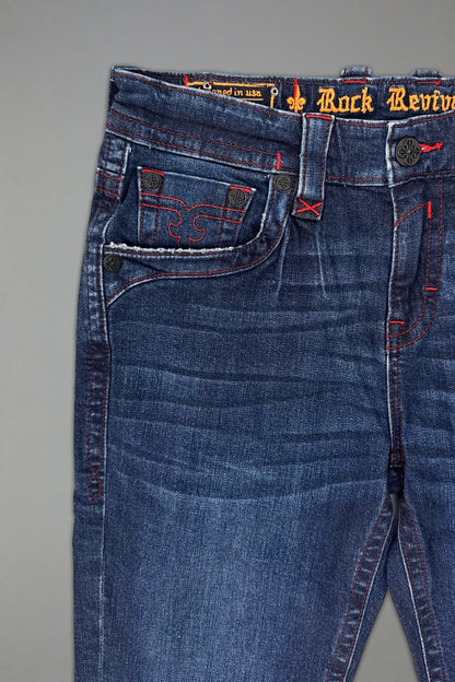Clark Relaxed Straight in Dark/Red