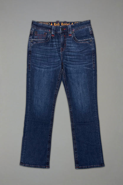 Clark Relaxed Straight in Dark/Red