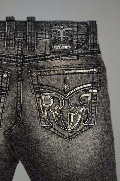 Adan Denim Shorts in Vintage Black