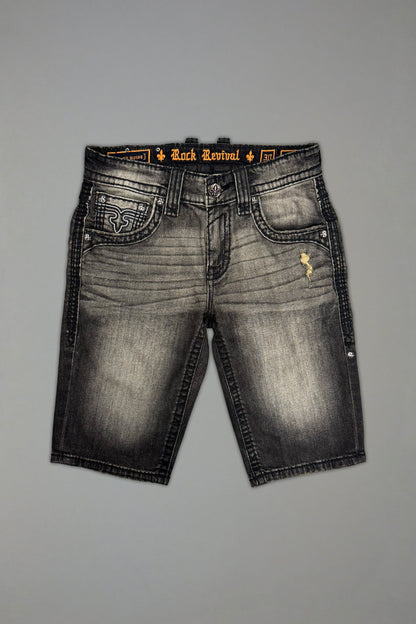 Adan Denim Shorts in Vintage Black