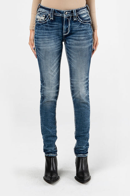 Bambi Skinny Jeans in Medium Blue