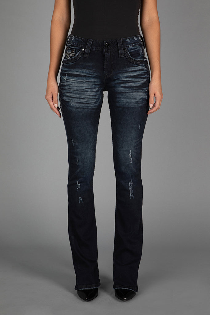 Yui Bootcut Jeans in Dark Blue