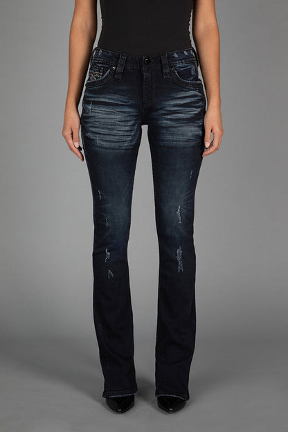 Yui Bootcut Jeans in Dark Blue