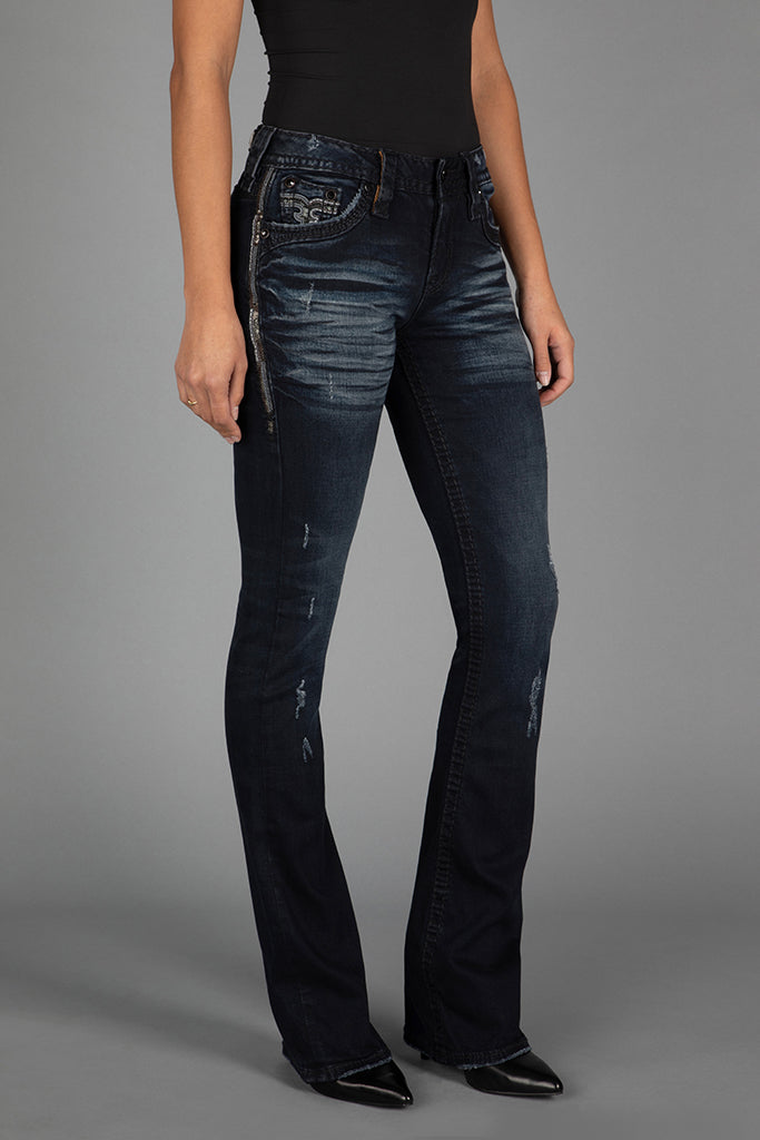 Yui Bootcut Jeans in Dark Blue