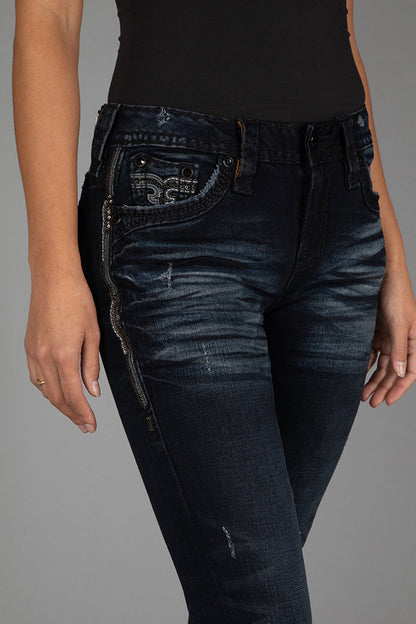 Yui Bootcut Jeans in Dark Blue