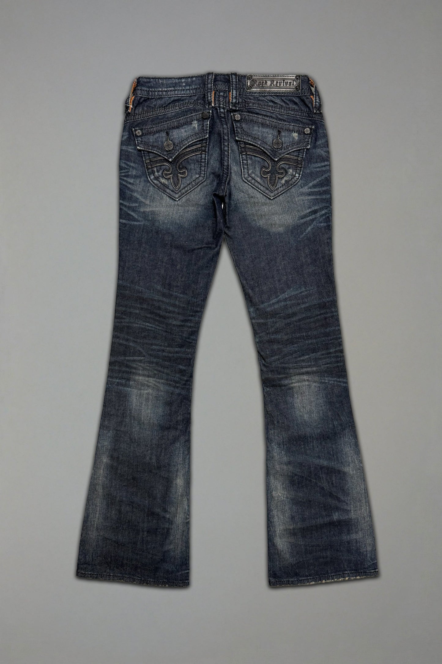 Gwen Super Low-Rise Bootcut Jeans in Dark Blue II