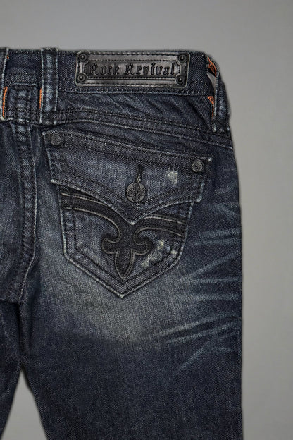 Gwen Super Low-Rise Bootcut Jeans in Dark Blue II
