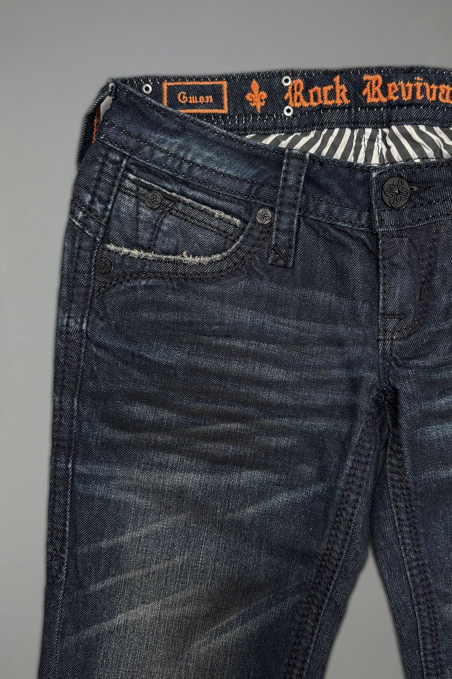 Gwen Super Low-Rise Bootcut Jeans in Dark Blue II