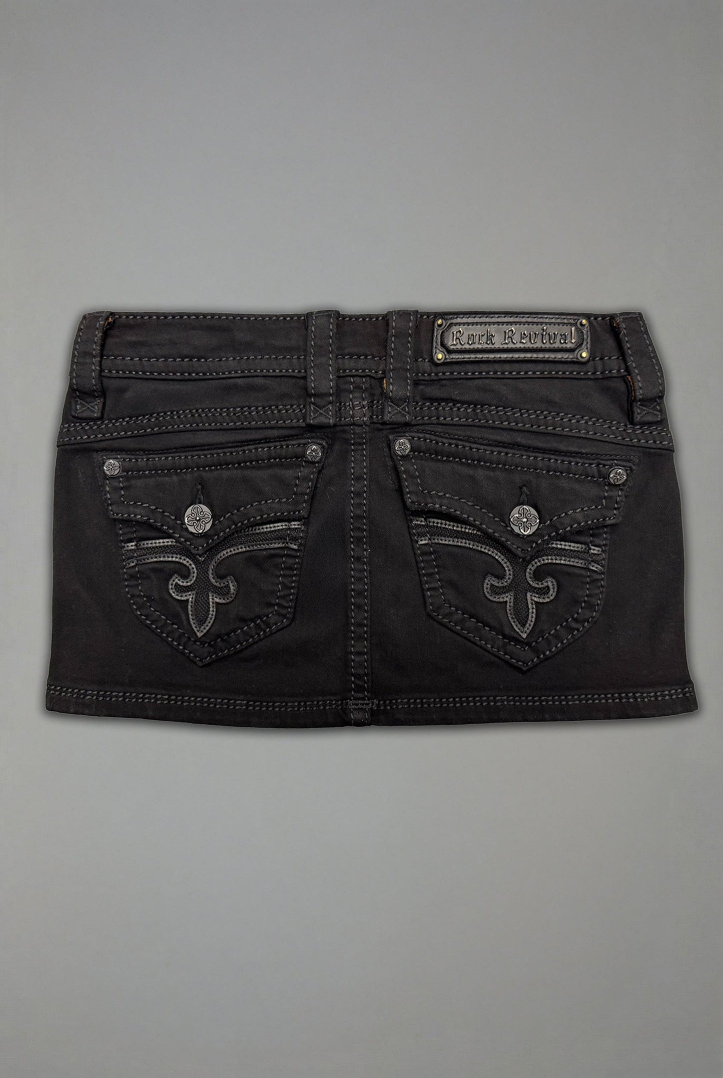 Gwen Super Low-Rise Mini Skirt in Black