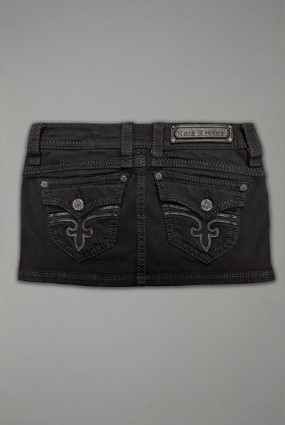 Gwen Super Low-Rise Mini Skirt in Black