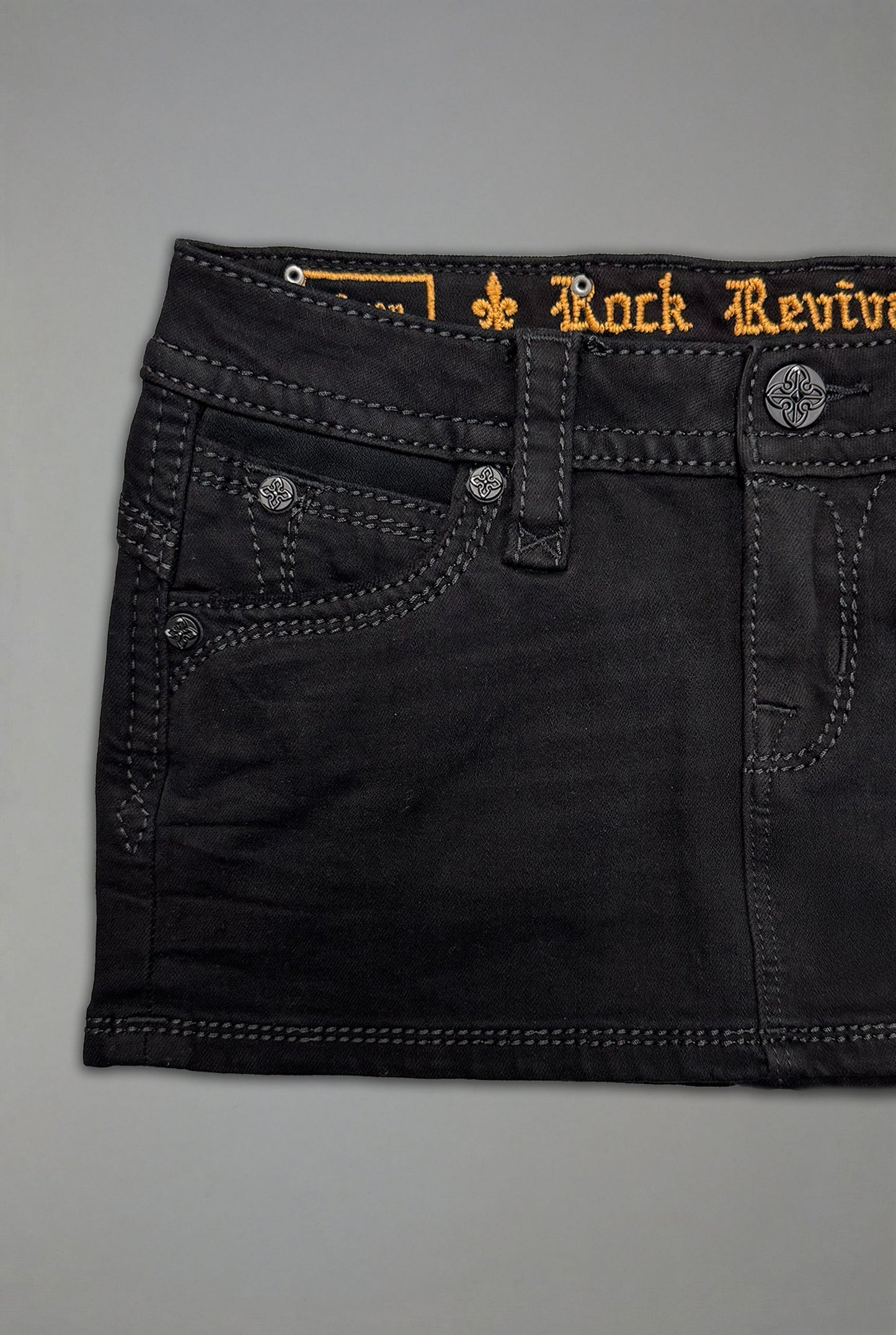 Gwen Super Low-Rise Mini Skirt in Black