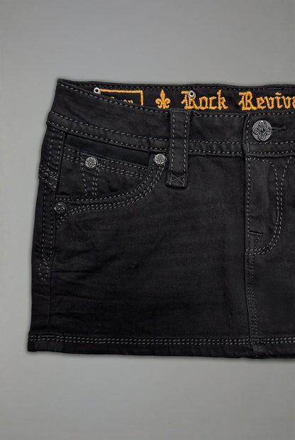 Gwen Super Low-Rise Mini Skirt in Black