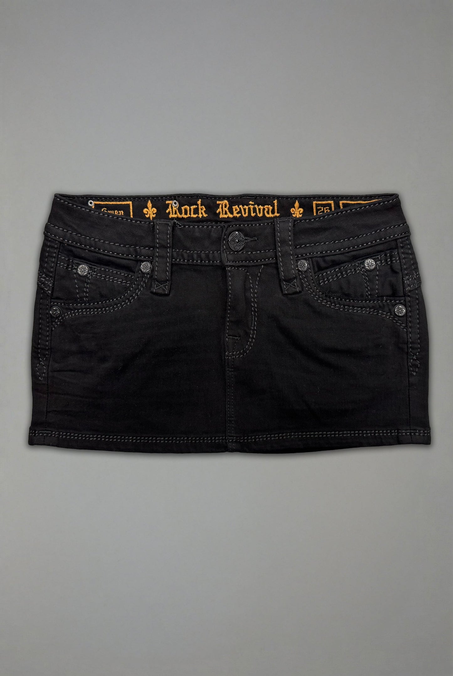 Gwen Super Low-Rise Mini Skirt in Black