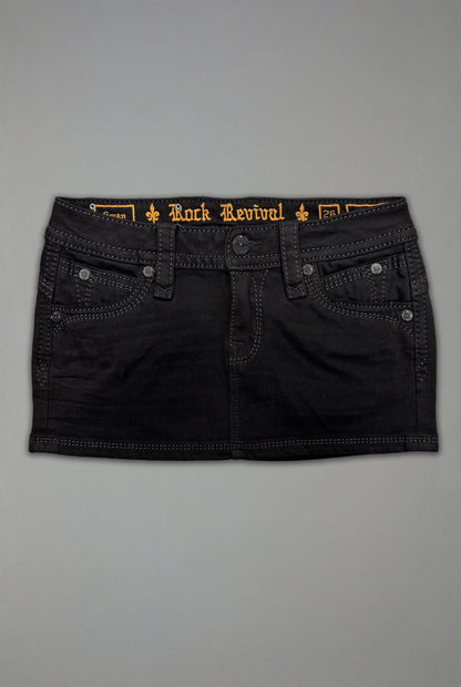 Gwen Super Low-Rise Mini Skirt in Black