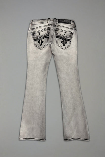 Gwen Super Low-Rise Bootcut Jeans in Gray