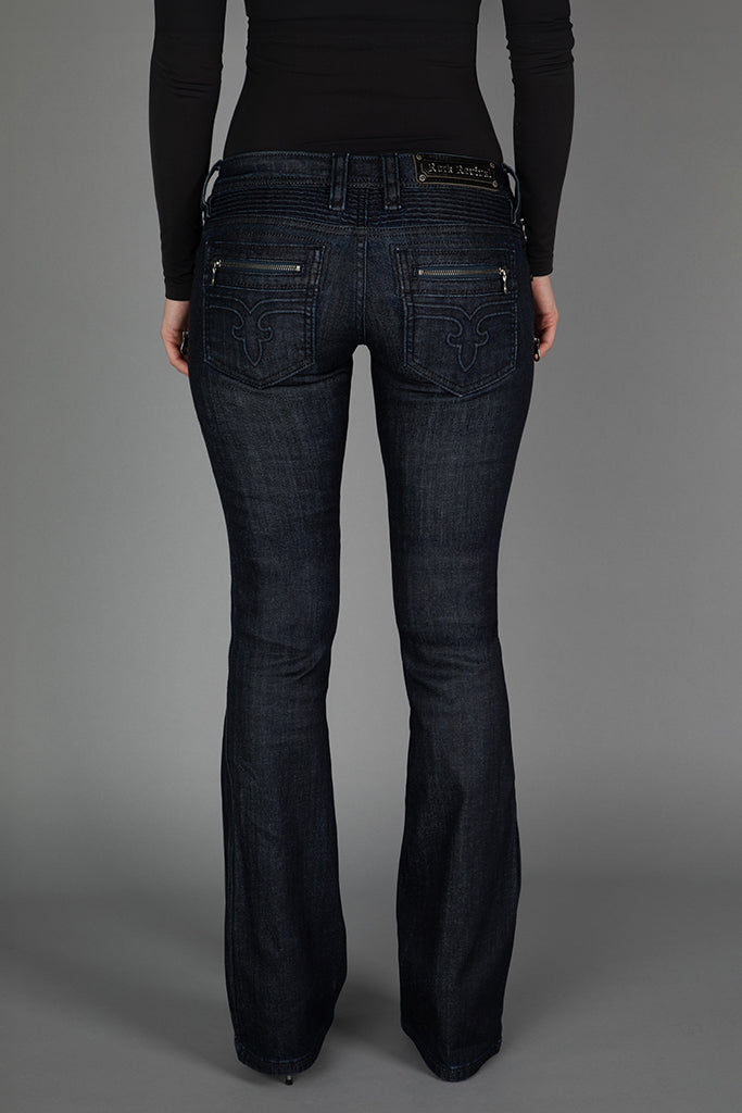 Kamil Super Low-Rise Moto Bootcut Jeans