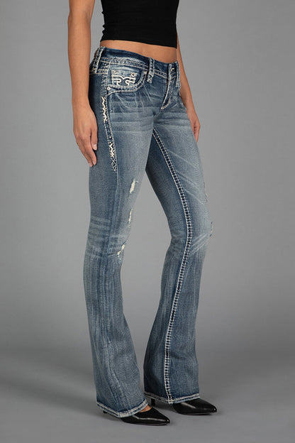 Lesia Low-Rise Bootcut Jeans