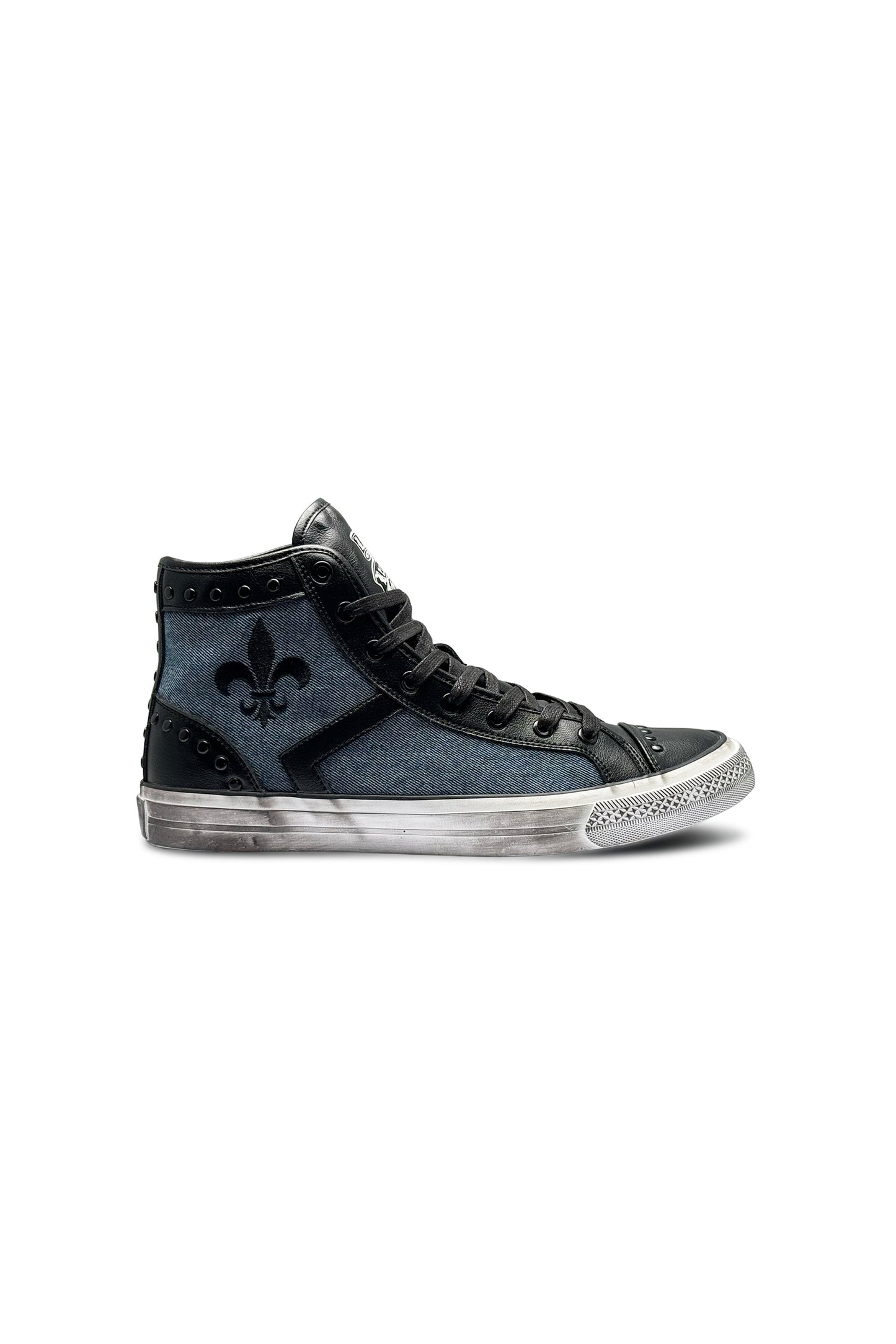 Rock Revival Hi-Top Sneakers in Blue Denim