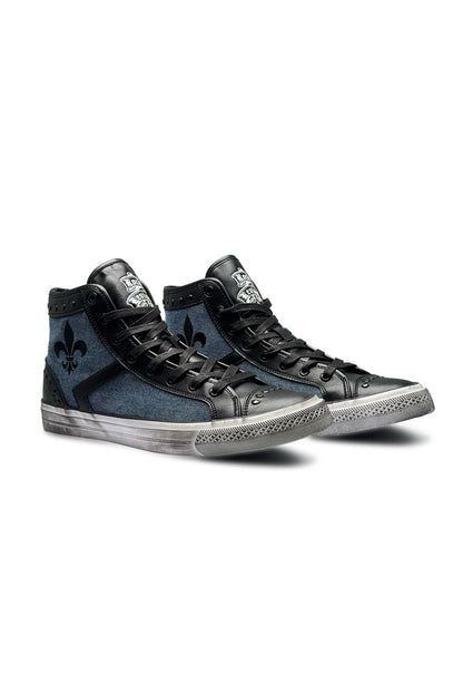 Rock Revival Hi-Top Sneakers in Blue Denim