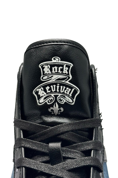 Rock Revival Hi-Top Sneakers in Blue Denim