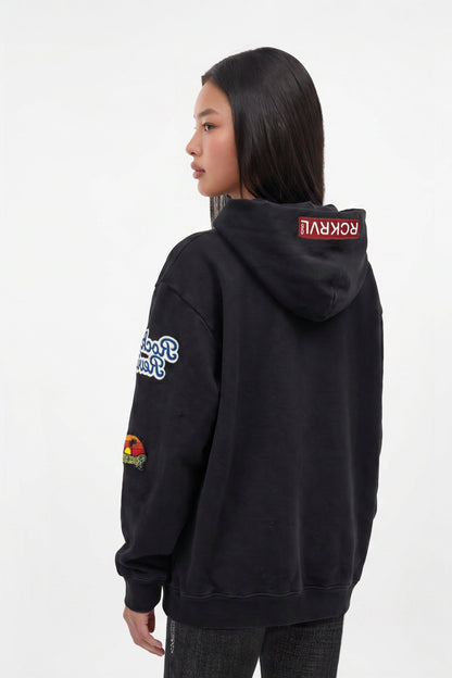 Patchwork Hoodie in Black (W)