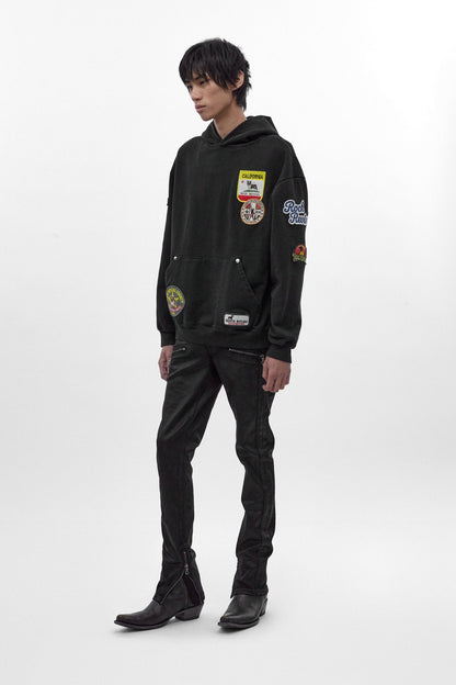 Rock Revival Patchwork Hoodie in Black