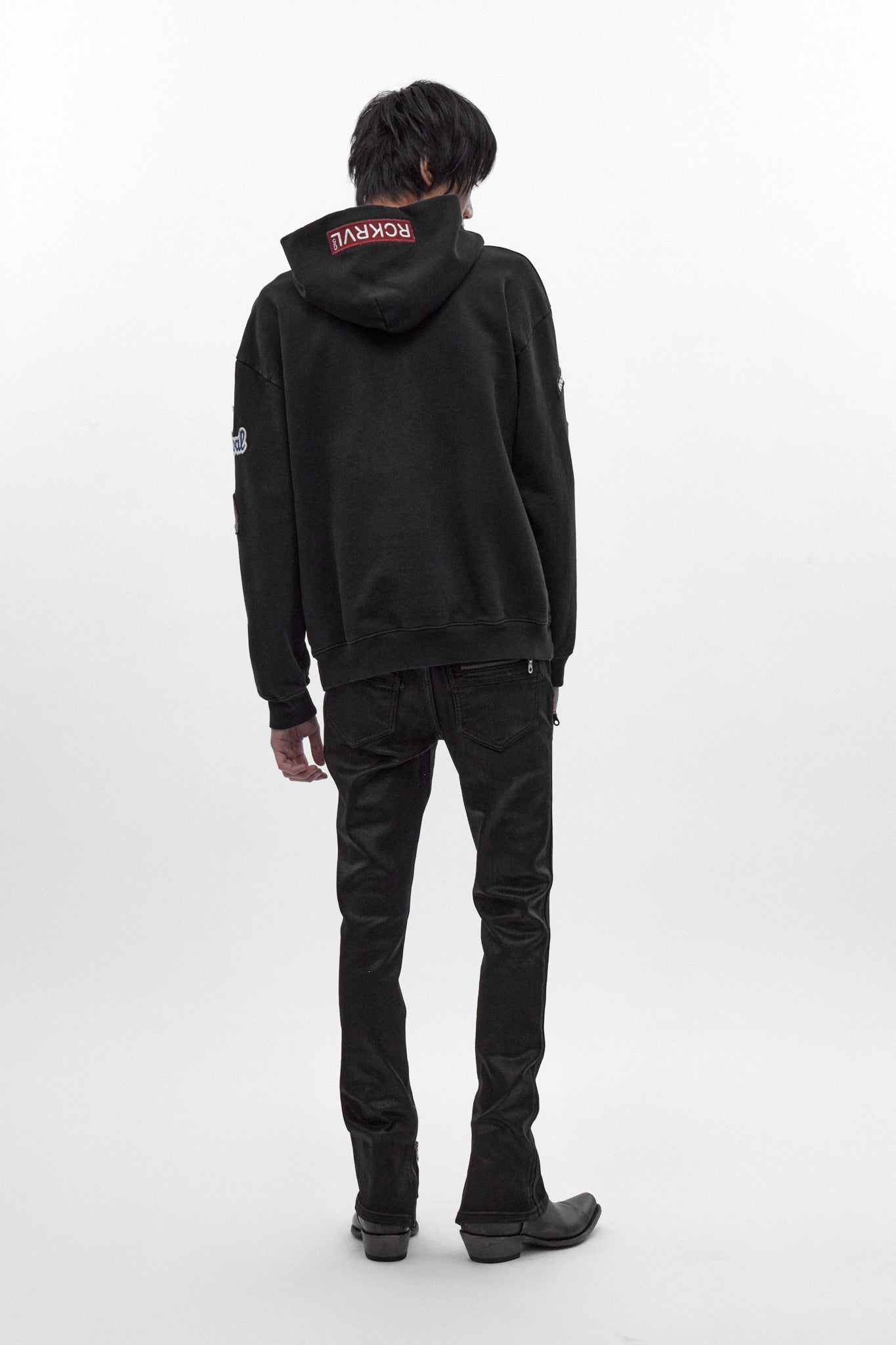 Rock Revival Patchwork Hoodie in Black