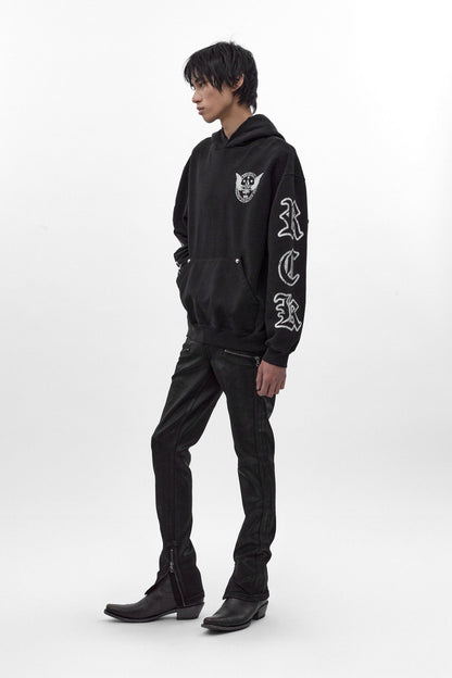 Wing Crest Hoodie in Black