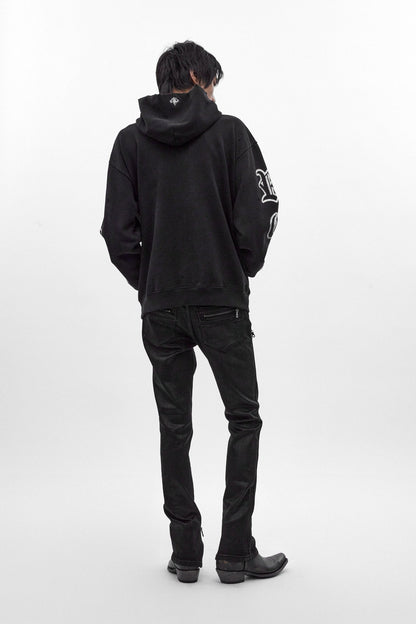 Wing Crest Hoodie in Black