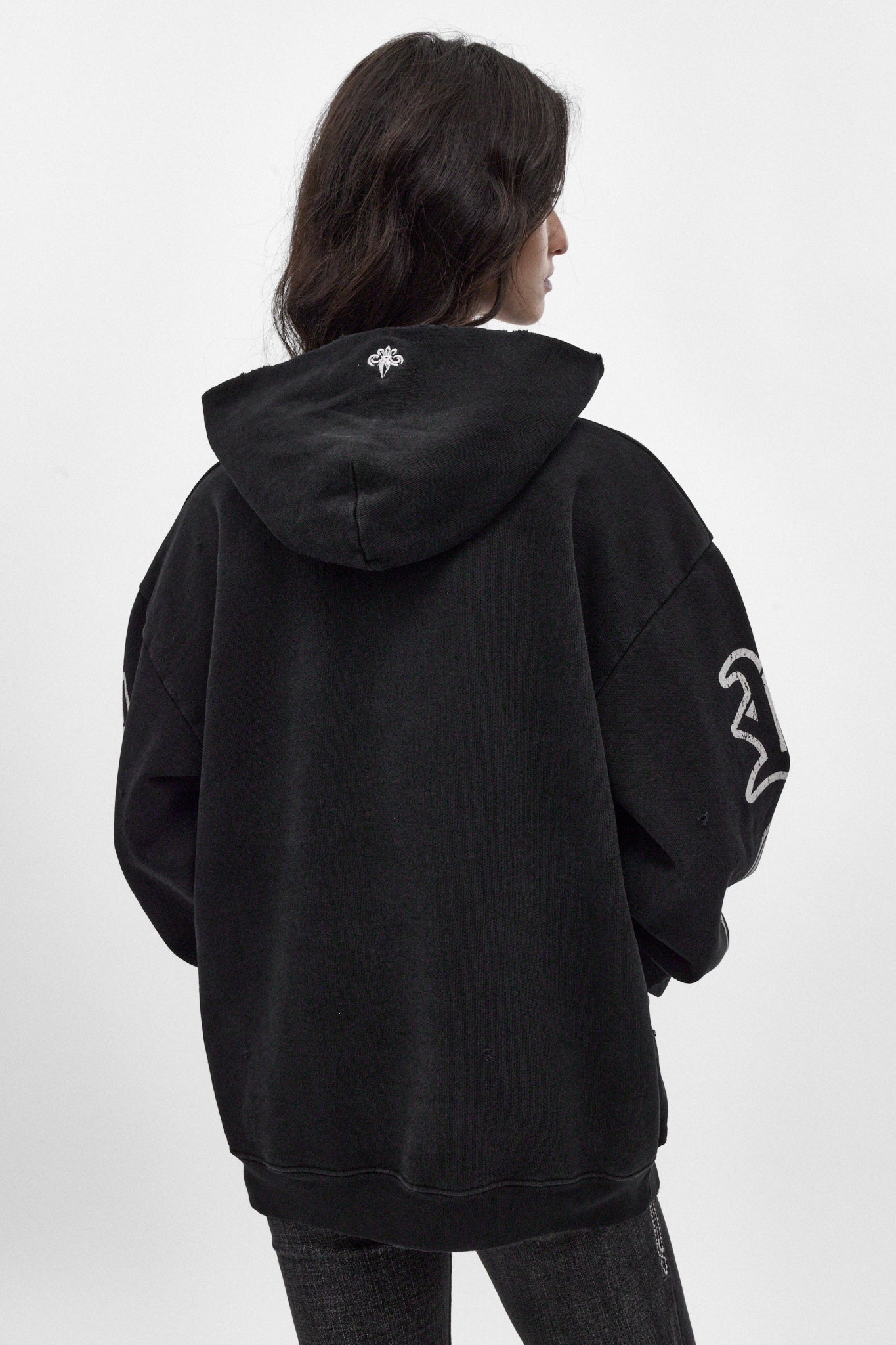 Wing Crest Hoodie in Black (W)
