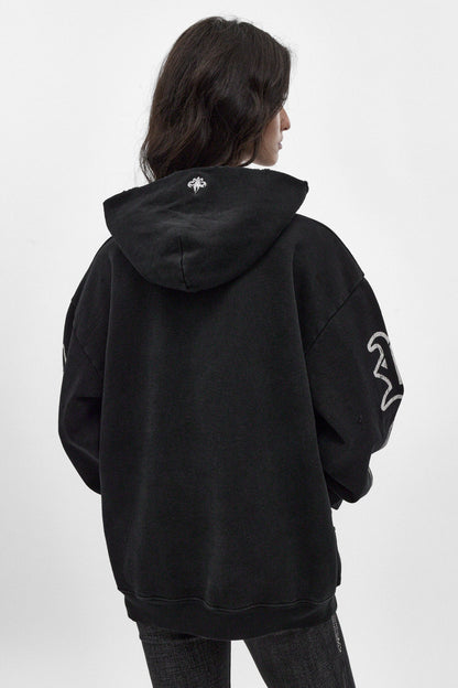 Wing Crest Hoodie in Black (W)