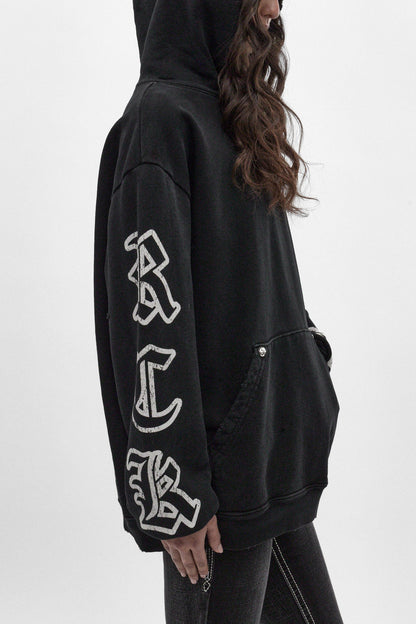 Wing Crest Hoodie in Black (W)